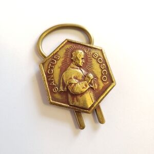 Vintage Catholic Sanctus J. Bosco Religious Medal Italy